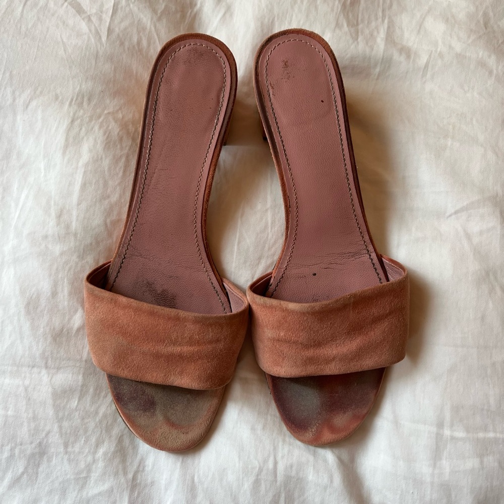 Mansur Gavriel Pink Suede Mules